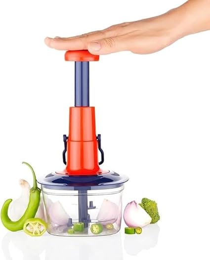 Manual Food Chopper - 4-Cup Capacity, Stainless Steel Blades, Easy Pull Cord, BPA-Free, Dishwasher Safe, Perfect for Chopping Vegetables, Fruits, Nuts, and Herbs 2.34
