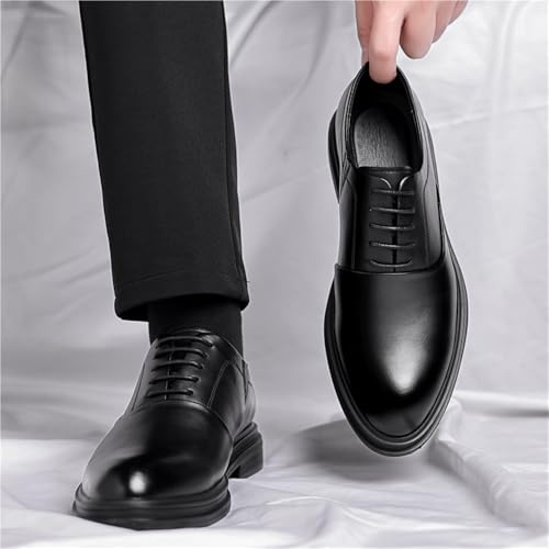 Men's Elevator Leather Dress Shoes Business Casual Oxfords All Season British Style Trendy Wedding Groom Shoes2