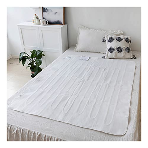 SAIF Electric Blanket Heated SINGLE Under Bed Comfort Detachable Controller with 3 Heat Settings Polyester White Super Cosy Washable Fleece Heated Blanket Throws Pad Coverlet Mantle (140x70cm)