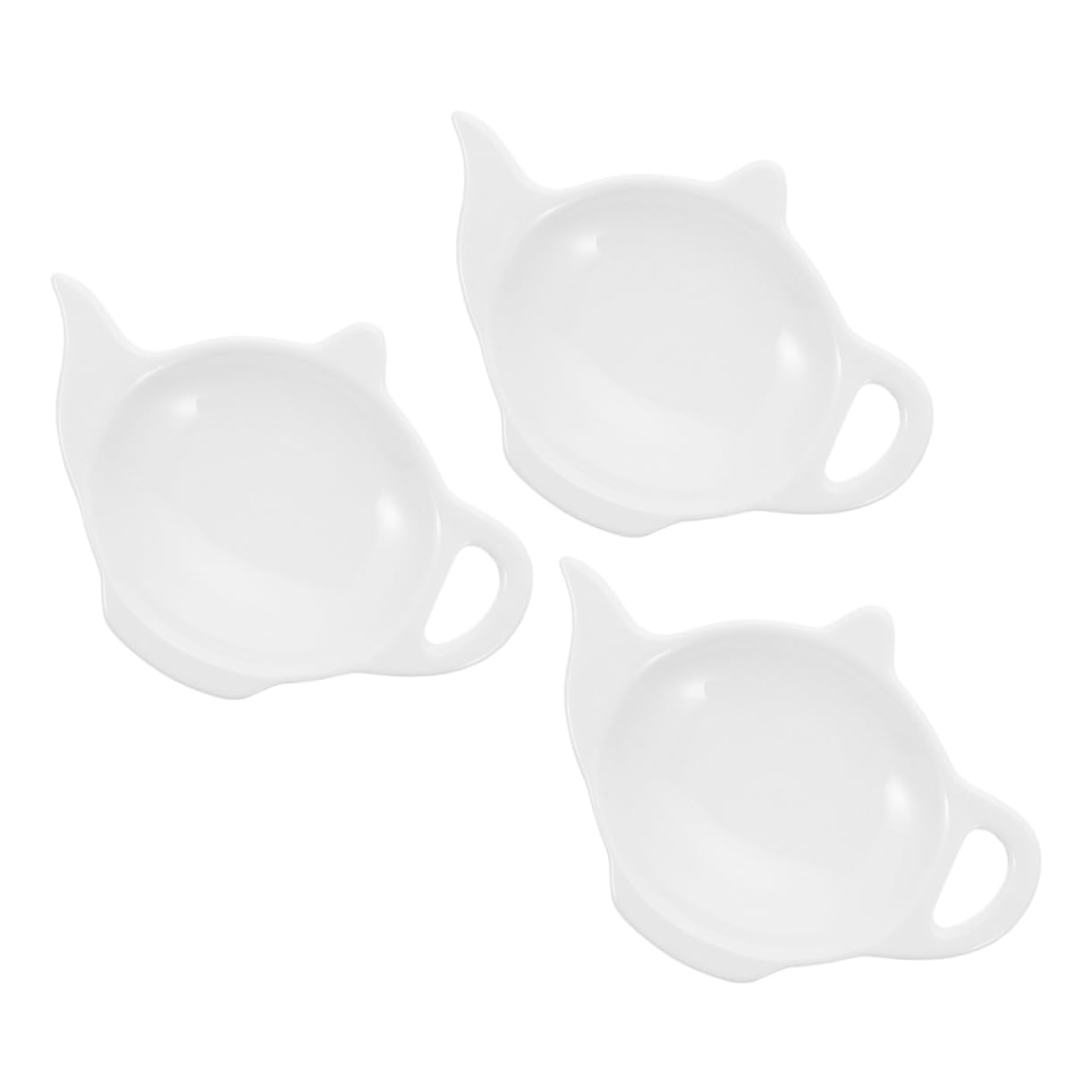 AUTSUPPL 3pcs Teapot Shaped Ceramic Tea Bag Holders Elegant for Afternoon Tea Multi-Functional Serving Tray for Bags Spices and Sauces for Ceremonies and Gatherings