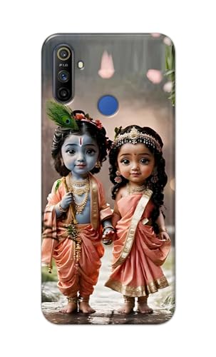 Image of Printed Hard Back Cover for Realme Narzo 10A Back Cover (Radha Krishna Love -J2) -190724(EA)
