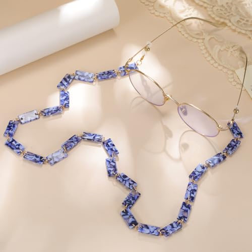 Image of kkjoy Acrylic Glasses Chain Colourful Squares Beach Holidays Sunglasses Holder Strap Eyeglass Lanyards for Women Men