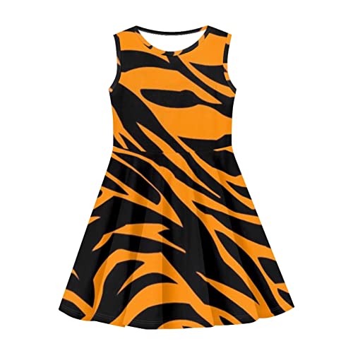 Dreaweet Cute Girl's Dresses Casual Loose Tank Party Dress Midi Swing Dresses Cute Shift Dress for 3-16 Years Old Kids