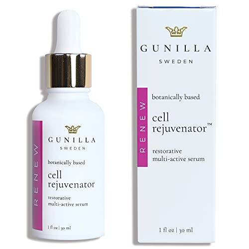 Gunilla Cell Rejuvenator Serum | Anti-Aging Anti Wrinkle Hydrating Facial Serum For Fine Lines, Dark Spots With Organic Aloe Vera, Collagen, Elastin, Keratin, Vitamin C, Ginseng | 1 Oz #TOP2