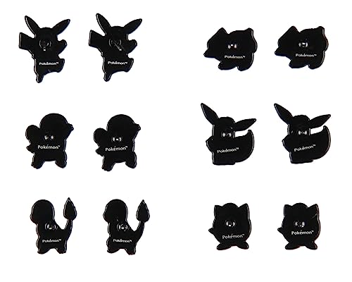 Pokemon Earrings Fashion Jewelry Enamel Character Stud Earrings Set 6 Pack2