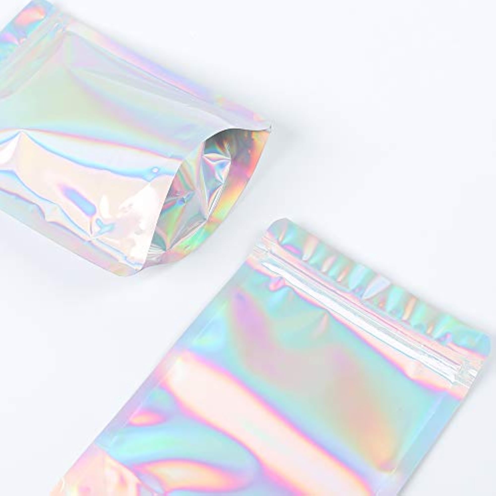 100 Double-Sided Rainbow Holographic Packaging Bags