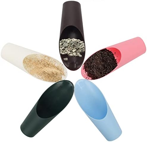 Coitak Bonsai Soil Scoops, 5 PCS Plastic Garden Soil Scoops, Colorful Small Soil Scoops, Gardening Tools