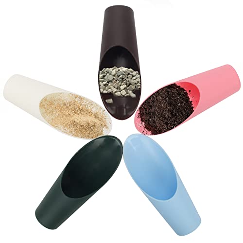 Coitak Bonsai Soil Scoops, 5 PCS Plastic Garden Soil Scoops, Colorful Small Soil Scoops, Gardening...