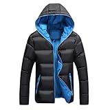 Epaisseur: épaississement. Vestes d\'hiver Qualité Hommes Casual Outwear Coupe-Vent Jaqueta Masculino Solid Slim Fit Capuche Homme Plus Pardessus Taille S - 5XL,Darkblue,M