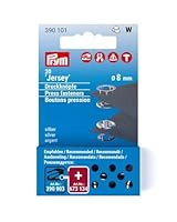 Prym - Prym Nicht-Nähen Silberfarbenes Messing (8mm) Selbstsichernder Ring-Jersey-Pressverschlüsse für Dünnere und Dehnbare Stoffe - 20 Stück, silberfarbig