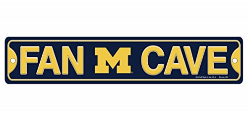 Wincraft 656114532328 Michigan Wolverines Fan Cave Sign 4 Inch X 19 Inch Street Sign Ncaa cover