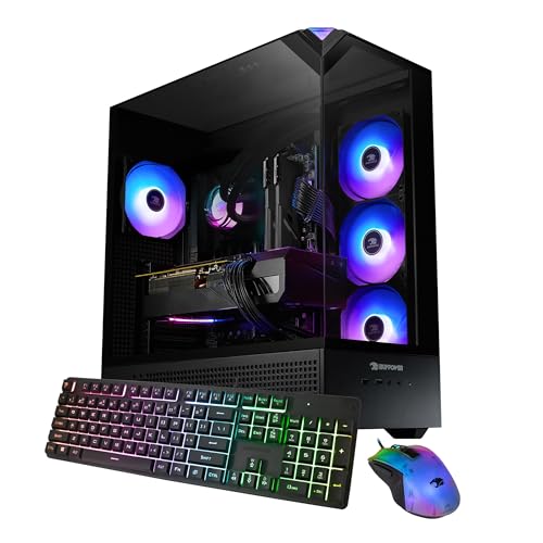 Image of iBUYPOWER Element Gaming PC Desktop Computer AMD Ryzen 7 7800X3D CPU, AMD Radeon RX 9070XT 16GB GPU, 32GB DDR5 RGB 5200MHz RAM, 1TB NVMe SSD, Windows 11 Home, Gamer Keyboard and Mouse - EBA7R97XT01