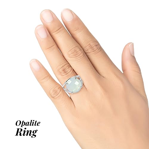 Image of Reiki Crystal Products Adjustable Rings, Round Cutting, Amethyst, Black Tourmaline, Goldstone brown, Green Jade, Lapis Lazuli, Opalite, Red Jasper, Rose Quartz, Tiger eye, Gemstone Ring
