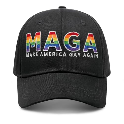 Image of Gay Pride Rainbow Trucker Hat for Men and Women LGBT Embroidered Adjustable Washable LGBTQ Baseball Cap Gifts