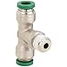 Parker Nickel Plated Brass Swivel Branch Tee, 1/4
