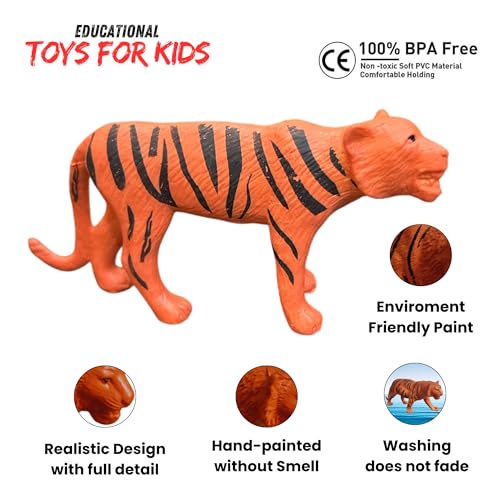Image of ZESTHOME Animal Toys Set for Kids | Farm, Domestic & Wild Animal Figures | BPA-Free PVC | 6-8 cm | Educational PVC Rubber Toys for Boys & Girls | 24 pcs