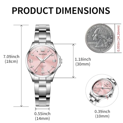 Image of OLEVS Quartz Watch Women Silver Stainless Steel Waterproof Luminous