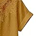 Women's Lace Trim Short Sleeve Shirts, Summer Boho Vacation Casual Fashion Blouse Yellow