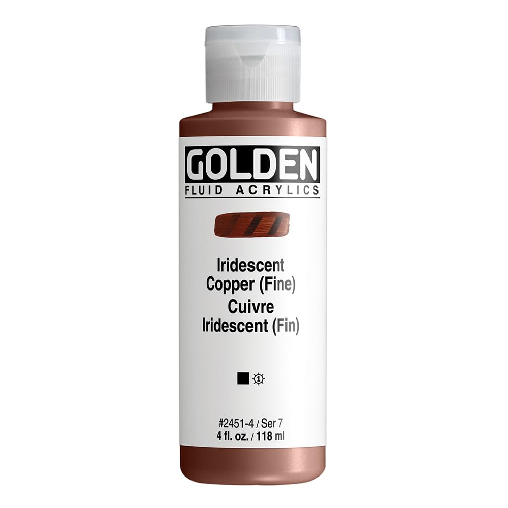 Or 0002451-4 4 oz - 118ml - Peintures acryliques Fluid Iridescent peinture Bouteille de couleur - Cuivre - Fine