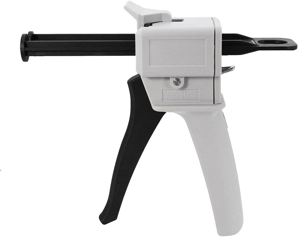 Dispenser Gun 50ml, Adhesive Dispensing Mixer, Manual Dual Cartridge Applicator AB Gun 1:1/2:1 Ratio