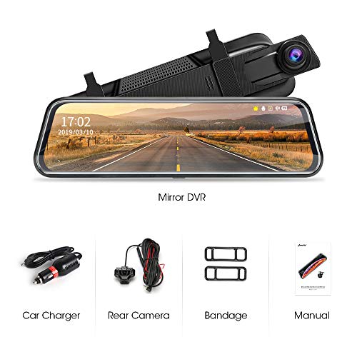 Upgraded 10'' Mirror Dash Cam Rear View Mirror Camera Front And Rear 1080P Backup Camera Fhd Full Touch Screen W Loop Recording, G-Sensor, Parking Monitor 170° Wide Angle #TOP7