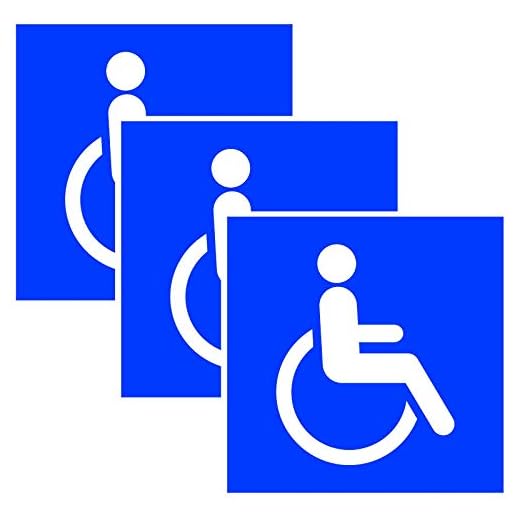 3X Aufkleber Schild Rollstuhl Rollstuhlfahrer Behinderten Hinweis Warnaufkleber
