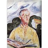 HKAHF AJWUQ Edvard Munch Poster 《In die Ferne blicken》Wandkunst Abstrakte Drucke Edvard Munch Leinwandgemälde für Wohnkultur Bild 60x80cmx1 Ohne Rahmen