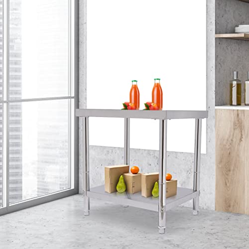 Table de préparation alimentaire robuste en acier inoxydable pour restaurant