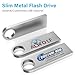 ABLAZE 8GB Flash Drive 10 Pack, Metal USB 2.0 Thumb Drives with Keychains USB Sticks Pendrives (Sliver)