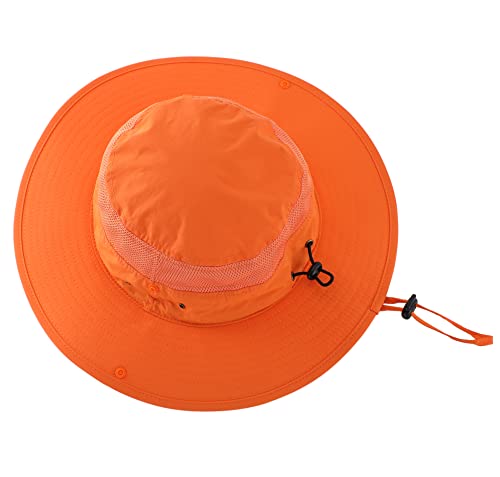 Connectyle Outdoor Mesh Sun Hat Wide Brim Sun Protection Hat Summer Fishing Hunting Hiking Gardenig Hat Orange #TOP2