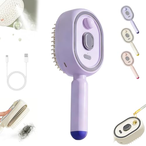 Electric Spray Air Cushion Massage Comb 2026 Upgrade Enhanced Fog Coverage and Longer Electric Steam Brushs for Hair Rechargeable Steam Hair Straightener (Blue-Enhanced)