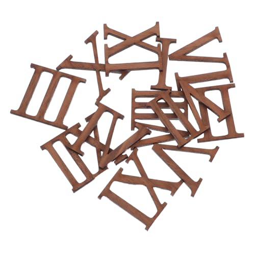 LOLIPPYY 12個木製時計用ローマ数字 未塗装の木製数字パーツ 壁掛け時計用