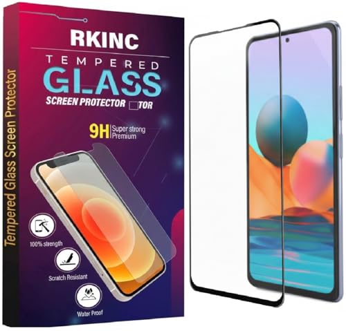 Image of RKINC Tempered Glass for Redmi Note 9 Pro, Note 9 Pro Max and Poco F3 GT (6.67 Inch) Military Grade Gorilla Screen Guard Protector | With Installation Kit | Edge to Edge Coverage | Black