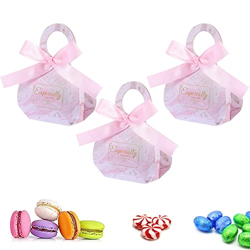 Sertay Boite Bonbon Mariage,30 Pièces Boîtes à Bonbons,Boîtes à Dragées Avec Ruban,Boîte De Faveur De Mariage,avec Ruban,pour Mariage,Fête,Anniversaire,Remise Des Diplômes (Rose) Cover