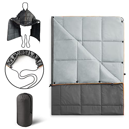 UNIKOME Waterproof Camping Blanket with Snaps and Loops