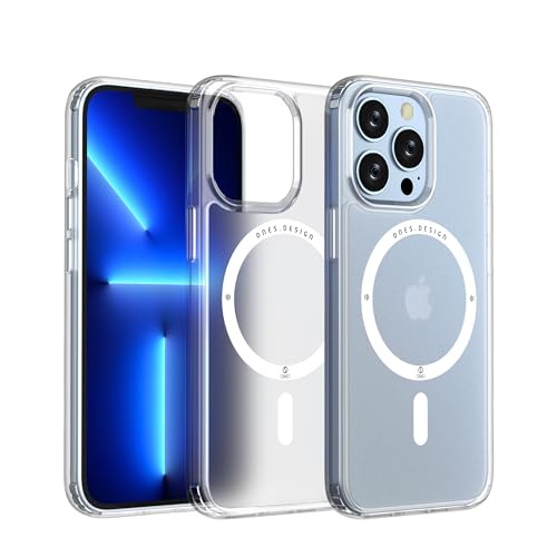 Image of ONES for iPhone 13 Pro Max Slim Magnetic Case, [Compatible with Magsafe] [Military-Grade Drop Protection][Anti-Yellowing] Shockproof Hard Silicone Cover, Translucent Matte