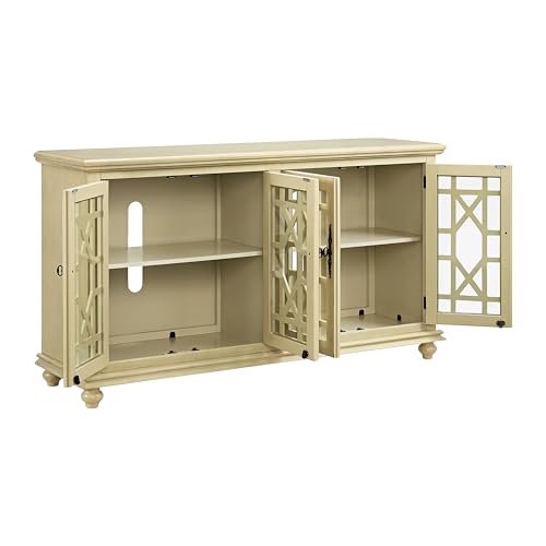 Image of Martin Svensson Home Elegant 63 inch Wood Entertainment Center, Cream White