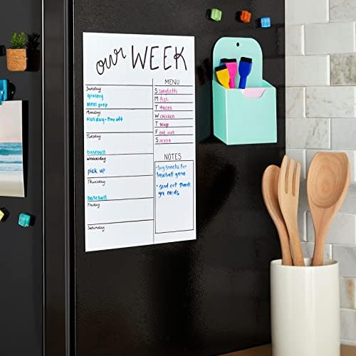 Magnetic Flexible Whiteboard Sheets, 5-Pack Set for Fridge, Metal Surfaces, 23 x 30.5 cm