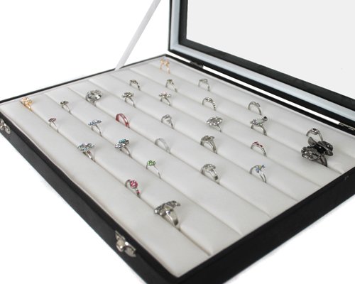 Schmuckkasten Antik Schmucklade Mit Glasdeckel – Schmuckkasten / Schaukasten In Schwarz Von Yudu Schachtel Schmuck - Foto 5