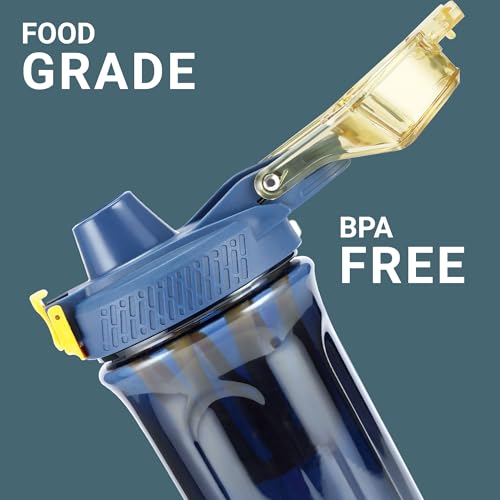Image of Milton Gym Shaker Bottle 700 ml I 100% Leak Proof With Removable Blender I Measurement Marking I BPA Free, Food Grade I Ideal for Protein,Pre Workout,BCAAs,Water, Not suitable for hot /warm water, Blue