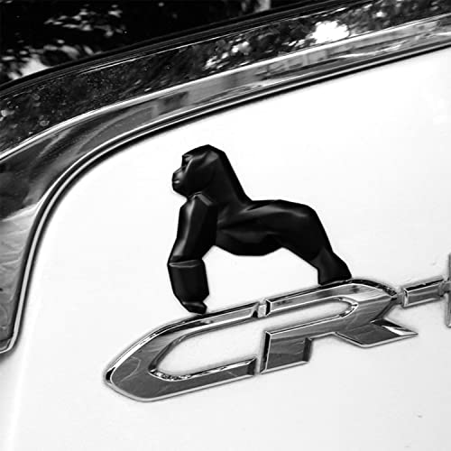 Gorilla Metal Car Emblem,Auto Emblem,3D Animal Decoration Metal Car Sticker- Rear Car Tail Decoration Sticker (Black) #TOP1