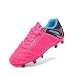 Dream Pairs 160471-K Kid's Fashion Soccer Shoes Outdoor Light Weight Lace Up Football Sport Cleats Sneakers (Toddler/Little Kid/Big Kid) FUCH-BLK-CYAN SIZE 6