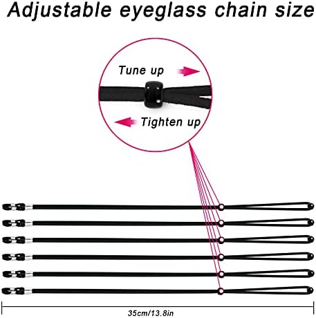 VOOGLASS Glasses Strap(6 PCS) Sports Eyeglass Strap,Adjustable Sunglasses Lanyard Neck Holders Cord Retainer for Men Women - 4