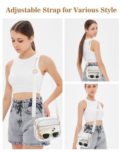 Image of BS-VOG Clear Crossbody Bag Stadium Approved, Clear Bag for Stadium Events, Small Clear Purses for Women Stadium Crossbody