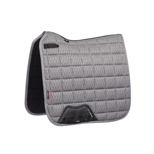 Tapis de selle de dressage LeMieux gris en maille de carbone pour chevaux taille L