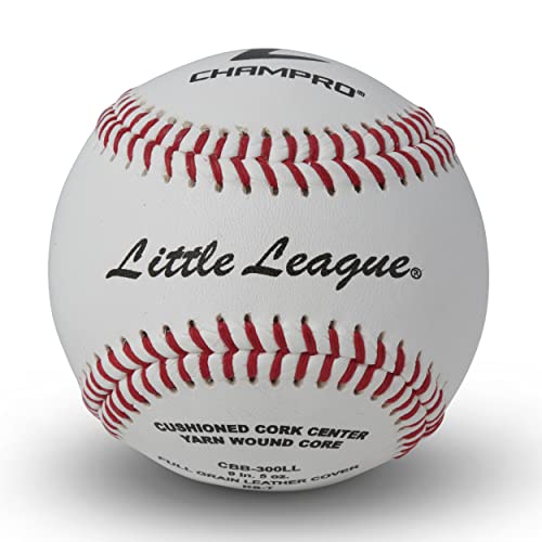Champro Little League Baseballs With Full Grain Leather, Double Cushion Cork Core, 12 Pack #TOP13
