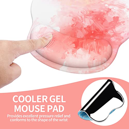 Image of eulps Mouse Pad with Wrist Rest, Comfortable Computer Mousepad with Gel Wrist Support Smooth Surface and Non-Slip PU Base for Pain Relief, Laptop, Office & Home (Colorful Tie-Dye)