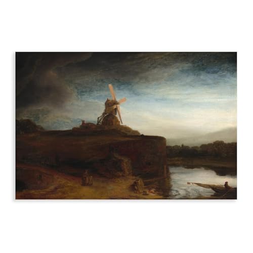 Poster Rembrandt The Mill 1648 toile déco pour sublimer une chambre à coucher