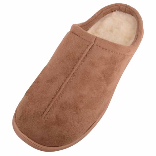 Chaussons mules pour homme contre les pieds froids en fourrure