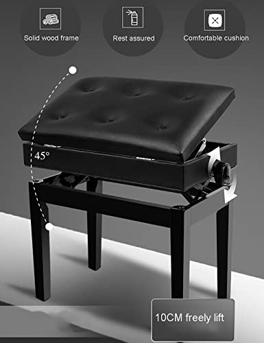 KOIAMVZW Tabouret de Piano en Simili Cuir avec Compartiment de Rangement, Cadre en Bois Massif, capacité de Charge jusqu’à 180 kg, Hauteur réglable de 10 cm, 55 x 34 x 47-57 cm, Noir - Les Beatles, Paul McCartney, John Lennon, RIngo Starr, George Harrison KOIAMVZW Tabouret de Piano en Simili Cuir avec Compartiment de Rangement, Cadre en Bois Massif, capacité de Charge jusqu'à 180 kg, Hauteur réglable de 10 cm, 55 x 34 x 47-57 cm, Noir – Image 6